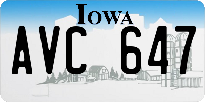 IA license plate AVC647