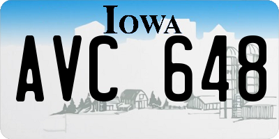IA license plate AVC648