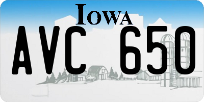 IA license plate AVC650