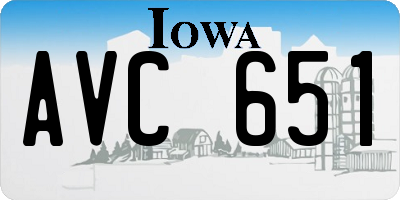 IA license plate AVC651
