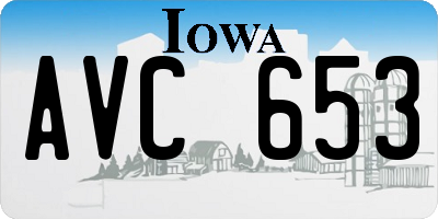 IA license plate AVC653