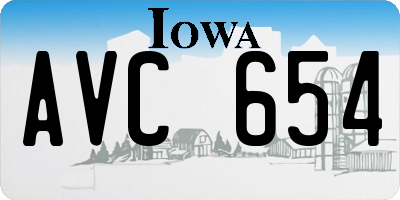 IA license plate AVC654