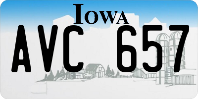 IA license plate AVC657