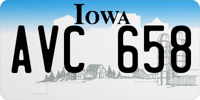 IA license plate AVC658