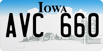 IA license plate AVC660