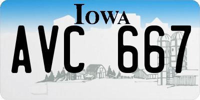 IA license plate AVC667