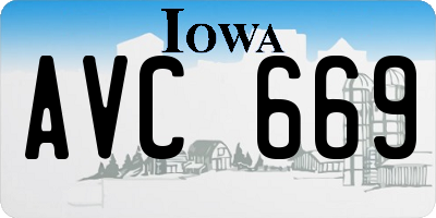 IA license plate AVC669