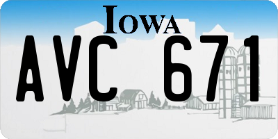 IA license plate AVC671
