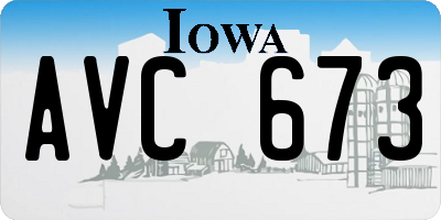IA license plate AVC673
