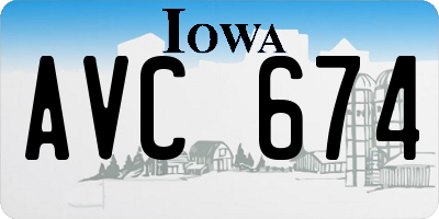 IA license plate AVC674