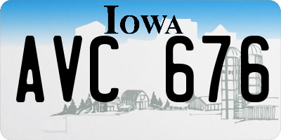 IA license plate AVC676