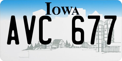 IA license plate AVC677