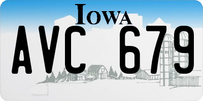 IA license plate AVC679