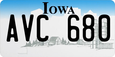 IA license plate AVC680