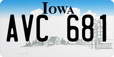 IA license plate AVC681