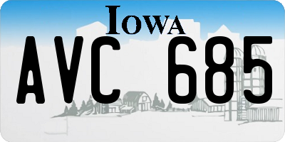 IA license plate AVC685