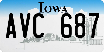 IA license plate AVC687