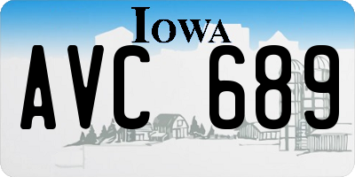 IA license plate AVC689