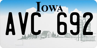 IA license plate AVC692