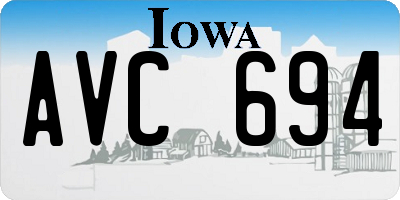 IA license plate AVC694