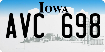 IA license plate AVC698