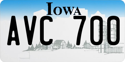 IA license plate AVC700