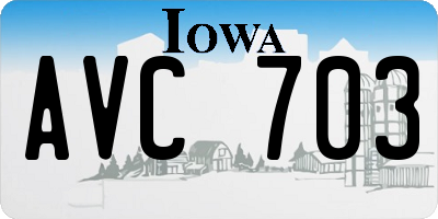 IA license plate AVC703
