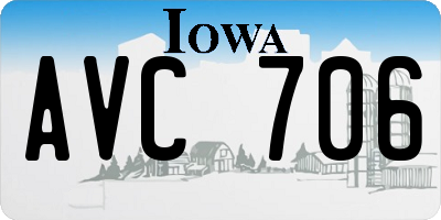 IA license plate AVC706