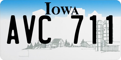 IA license plate AVC711