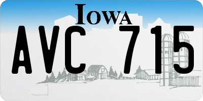 IA license plate AVC715