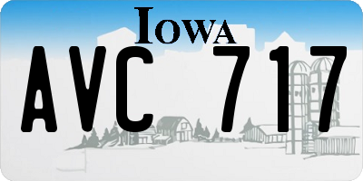 IA license plate AVC717