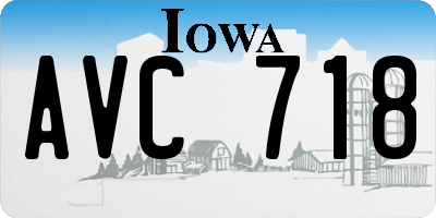 IA license plate AVC718