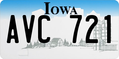 IA license plate AVC721