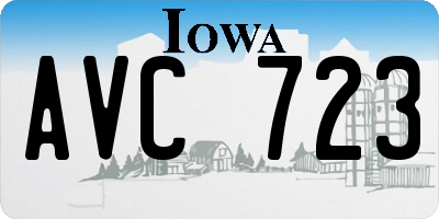 IA license plate AVC723