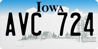 IA license plate AVC724