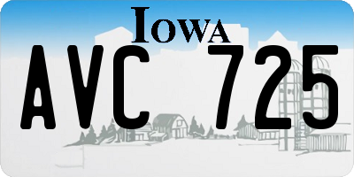 IA license plate AVC725