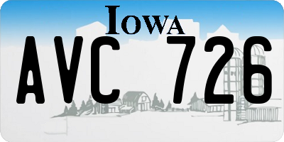 IA license plate AVC726