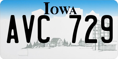 IA license plate AVC729
