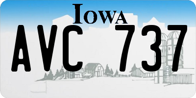 IA license plate AVC737