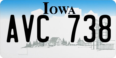 IA license plate AVC738