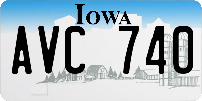 IA license plate AVC740