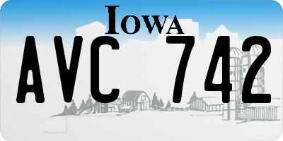 IA license plate AVC742