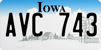IA license plate AVC743