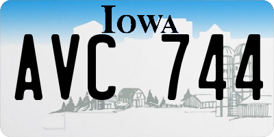 IA license plate AVC744