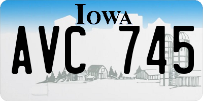 IA license plate AVC745
