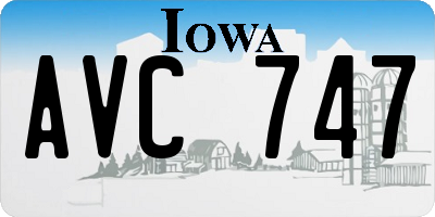 IA license plate AVC747