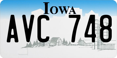 IA license plate AVC748