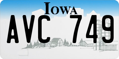 IA license plate AVC749