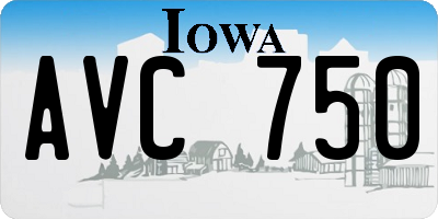 IA license plate AVC750