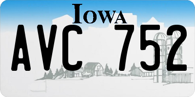 IA license plate AVC752